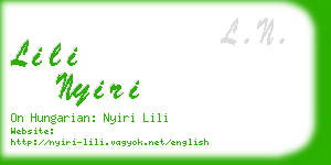 lili nyiri business card